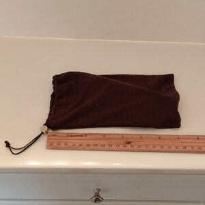 Tory Burch Brown Drawstring Pouch Glasses Bag